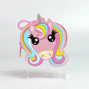 Pink Unicorn Coin Silicone Purse