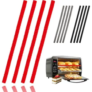 Oven Guards for Racks - 4 Pack Heat Resistant Silicone Oven Rack Shields Cover 14 Inches Long Oven Rack Edge Protector, Protect  (Black)