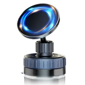 Vacuum Magnetic Phone Holder, 720° Retatable Suction Cup Phone Mount, Strong Magnetic Cell Phone Holder for Car/Gym/Mirror/Desktop/Smooth Surface, Compatible with Magsafe iPhone