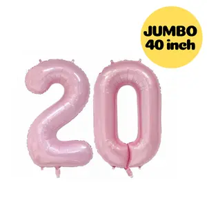 Pink 20 Jumbo balloon for 20th Birthday or Anniversary | Giant 20 balloons | Number 20 Balloon Decorations | 20th Birthday Party