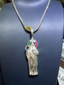 22 Inch Chain with San Lazarus Pendant - Elegant and Durable