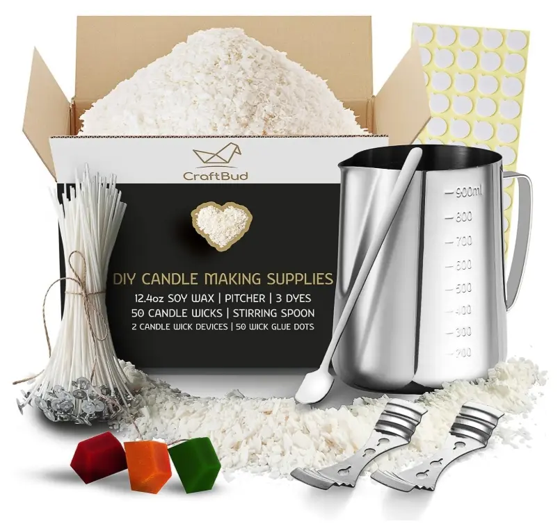 108 Piece DIY Soy Candle Making Kit for Adults & Kids, Include 12.4Oz Soy Wax, Wax Melter, Wicks, Dyes & More