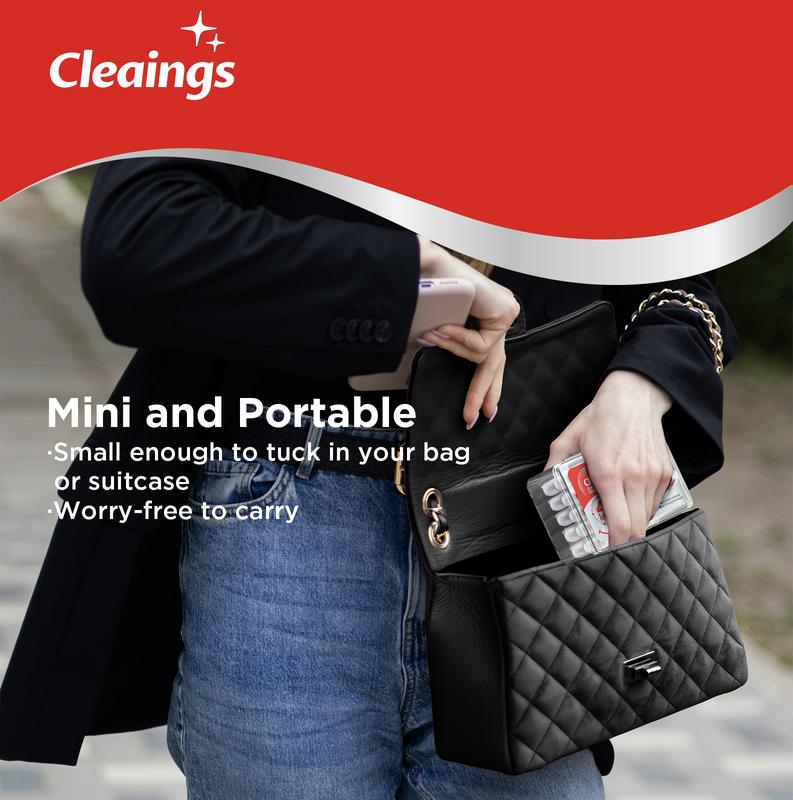 [Valentine's Day gift] Cleaings 4-in-1 Portable Mini Brushes Set with Toothpaste Toothbrush Toothpick & Tongue Scraper Mint Flavor 24Count Capsule Oral Care Solution Multi-Function