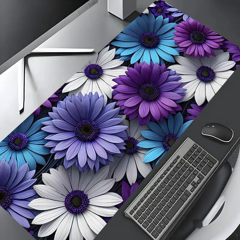 Floral Pattern Mouse Pad, Rectangle Gaming Mouse Pad, Non-slip Rubber Pad, Desktop Decoration Protective Pad for Home, Office, Laptop, Desktop Computer, Desktop Accessory, Desk Accessories, Non Slip Mousepad, Office Supplies, Aesthetic Desk Accessories