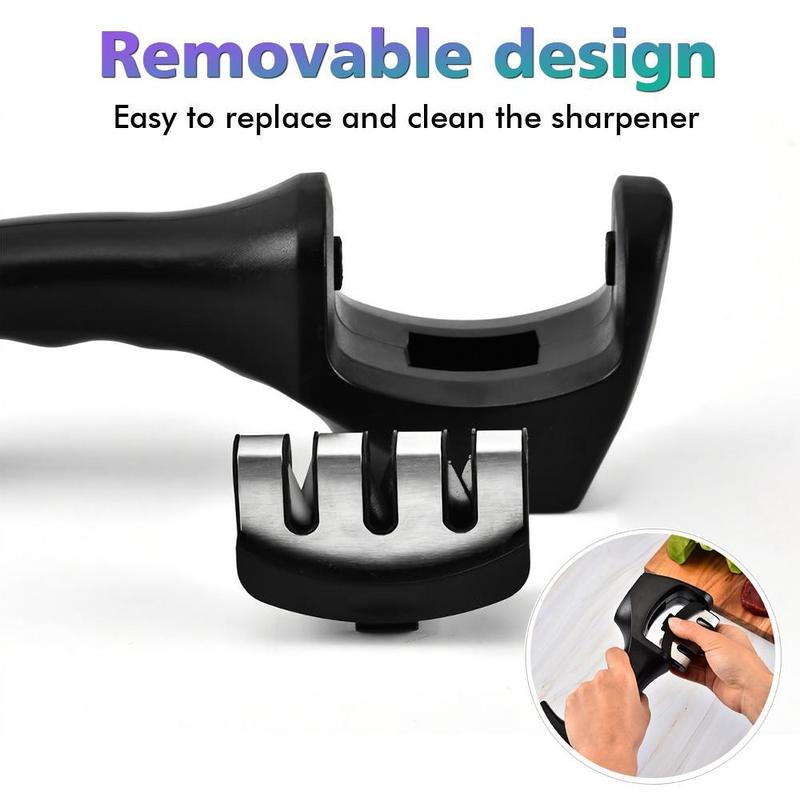 Kitchen Knife Sharpener Handheld Multi-function 3 Stages Type Quick Sharpening Tool With Non-slip Base Kitchen Knives Accessories Gadget Durable Kitchen Knife Sharpener Handheld Multi-function 3 Stages Type Quick Sharpening Tool With Non-slip Base Kitchen Knives Accessories Gadget Durable