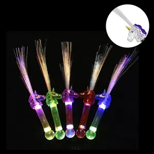 5 PCS Unicorn Light Up Wands LED Unicorn Fiber Optic Party Favors Gift 16" Wands