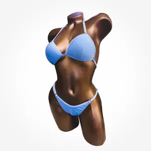 Ready Made Light Periwinkle Blue Fit Model Bikini