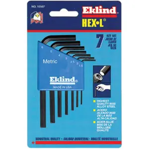 212 MAIN 9-Pc L-Shaped Handle Hex Key Set, Chrome Steel Rust-Resistant, with Metric & Inch Sizes (.050 in - 3/8 in)
