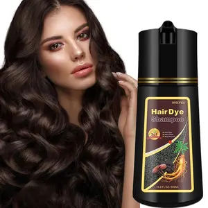 Instant Dark Coffee Hair Dye Shampoo for Gray Hair 3 in 1, Natural Hair Color Shampoo for Women Men Brown Colors in 10-15 mins, 100% Cover Long Lasting Hair Dye 16.9 Fl Oz (Dark coffee)