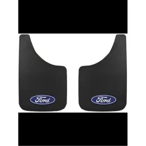 Plasticolor  15 x 9 in. Easy Fit Black Mud Flaps with Ford Logo, Black