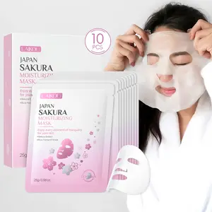 10-Piece Sakura Glow, 25ML Per Sheet, Moisturizing Facial Mask, Rapid Hydration, Brighten Skin Tone, Soothing Nourishment, Improve Dullness, Makeup Prep Essential