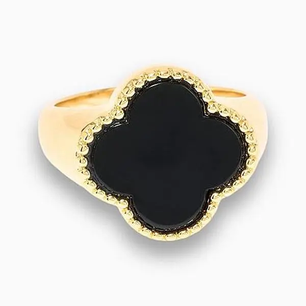 Connie Craig Carroll Jewelry Connie Craig Clementine Gemstone Clover-Shaped Goldtone Ring
