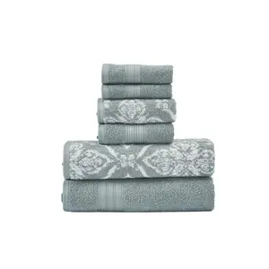 Modern Threads Amaris 6-Piece Jacquard Towel Set, Ivy