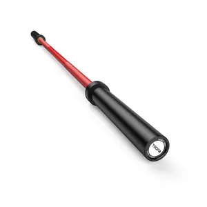 7 ft Barbell Bar, 44 lbs Weight Lifting Bar with 1500 Load Weight Capacity, Fits 2" Plates Red Black