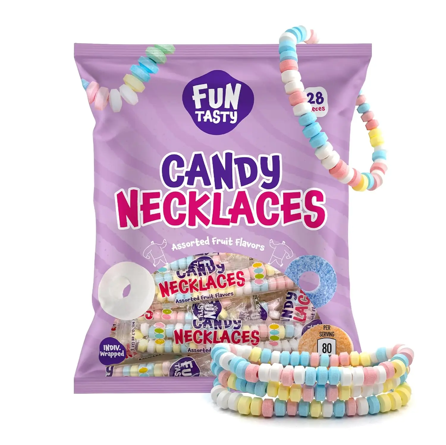 Candy Necklaces, Individually Wrapped - 28 Count Bag Candy Necklaces, Individually Wrapped - 28 Count Bag
