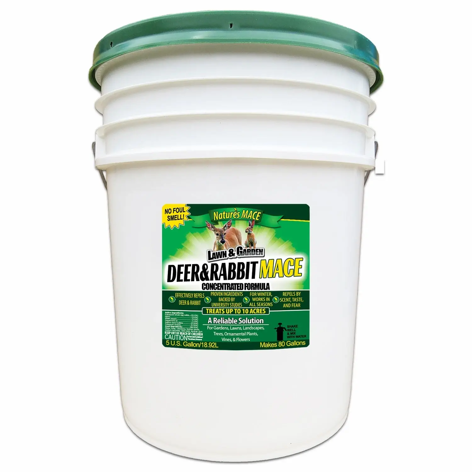 Nature's MACE Commercial Deer, Rabbit, Moose & Elk Repellent Concentrate - 5 Gal, 24-Month Long-Lasting Pest Control for Home Care Supplies
