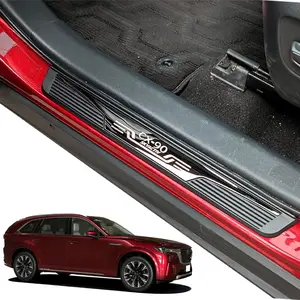 Car Door Sill Scuff Protector For Mazda CX90 CX-90 2024-2025 Car Accessories Door Entry Guard Plate Trim Protection Cover Kick Panels Parts Decoration