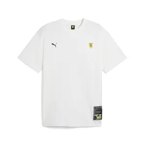 PUMA Mens Scuderia Ferrari Color Splash Graphic Crew Neck Short Sleeve Casual Tops Casual - White