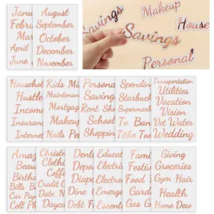 80 -Envelope Budget Category Stickers - Rose  Vinyl , Budget Binder Labels for Finance Planner & A6  Binder, Budgeting Category Letter Stickers for Budget Wallet,  Organizer