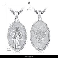 Goddess Hecate -1 White Gold Plated