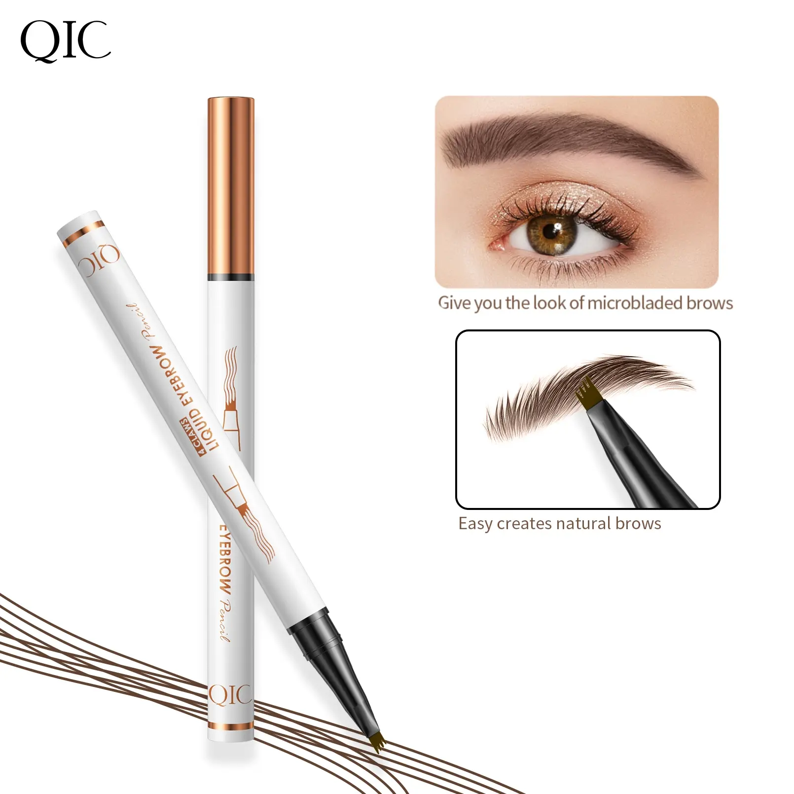 Women's Waterproof Micro-Fork Tip Eyebrow Pen, Long-Lasting, Smudge-Proof, Easy-to-Apply Natural Brow Makeup Tool clear thickener eyebrow pencil precision