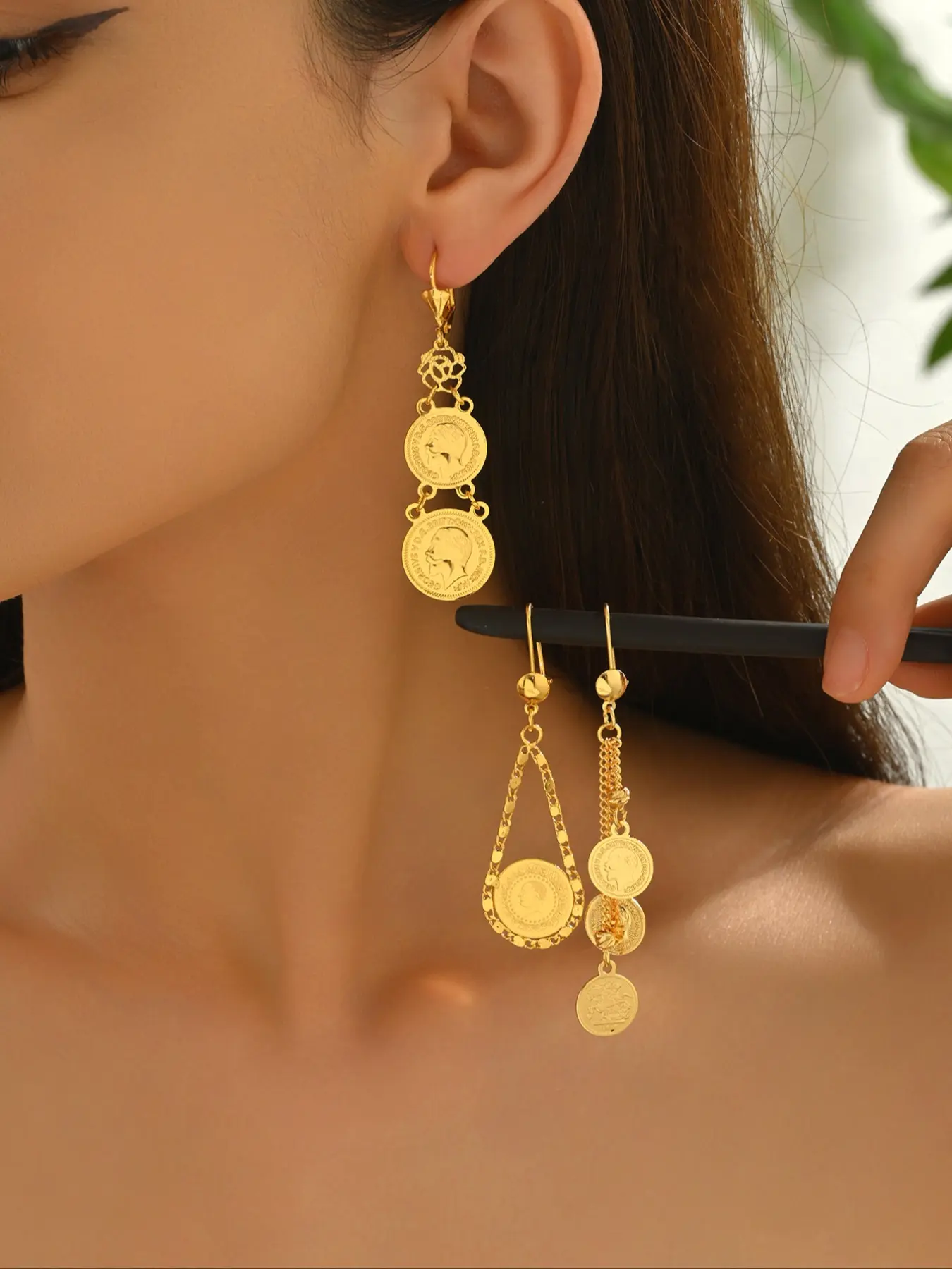 Women's Earrings, Vintage Style Copper Chain Design, Elegant Trendy Jewelry Accessory for All Seasons, Unique Gift Idea, Trendy Jewellery Accessories
