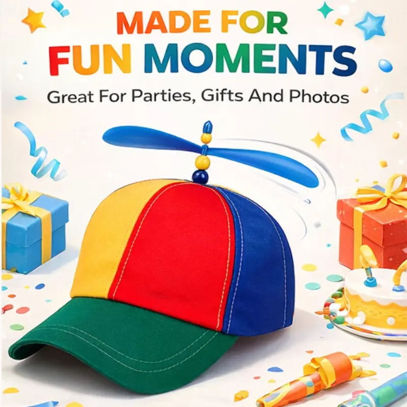 Multicolor Propeller Windmill Hat, Fun Crazy Baseball Cap