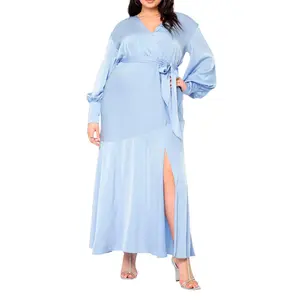 ELOQUII Women's Plus Size Satin Maxi Dress