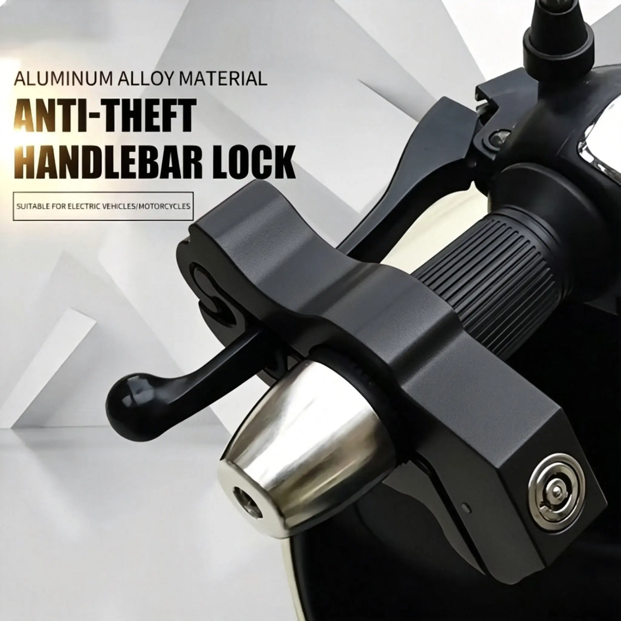 Motorcycle Lock, Heavy Duty Anti-Theft Bike Handlebar Lock,Car Accessories Handlebar Throttle Grip Brake Lever Security Motorcycle Locks,Ultimate Security for Motorcycle (Black)