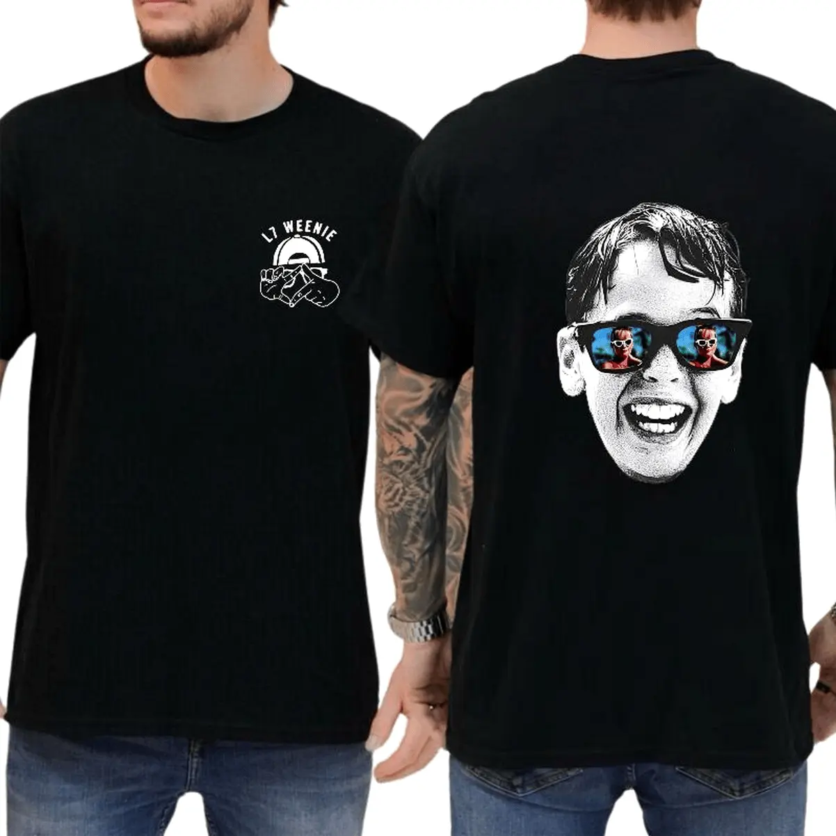 Women's O-Neck Short-Sleeve Stretch Cotton Graphic T-Shirt - Athletic All-Seasons Baseball Character Tee for Fans, Double-Sided The Sandlot Squints Palledorous 'L7 Weenie' Print, Casual Streetwear Top