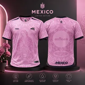 Unisex Pink Mexico Jersey - Custom Sacred Floral Athletic Shirt with Personalized Name and Number