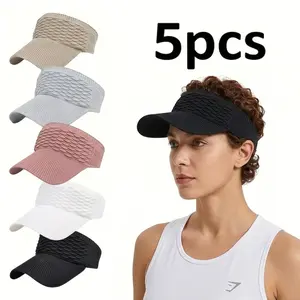 5-Piece Set - Women's Outdoor Sports Baseball Cap| Open-Top Ponytail Sun Hat UV Protection