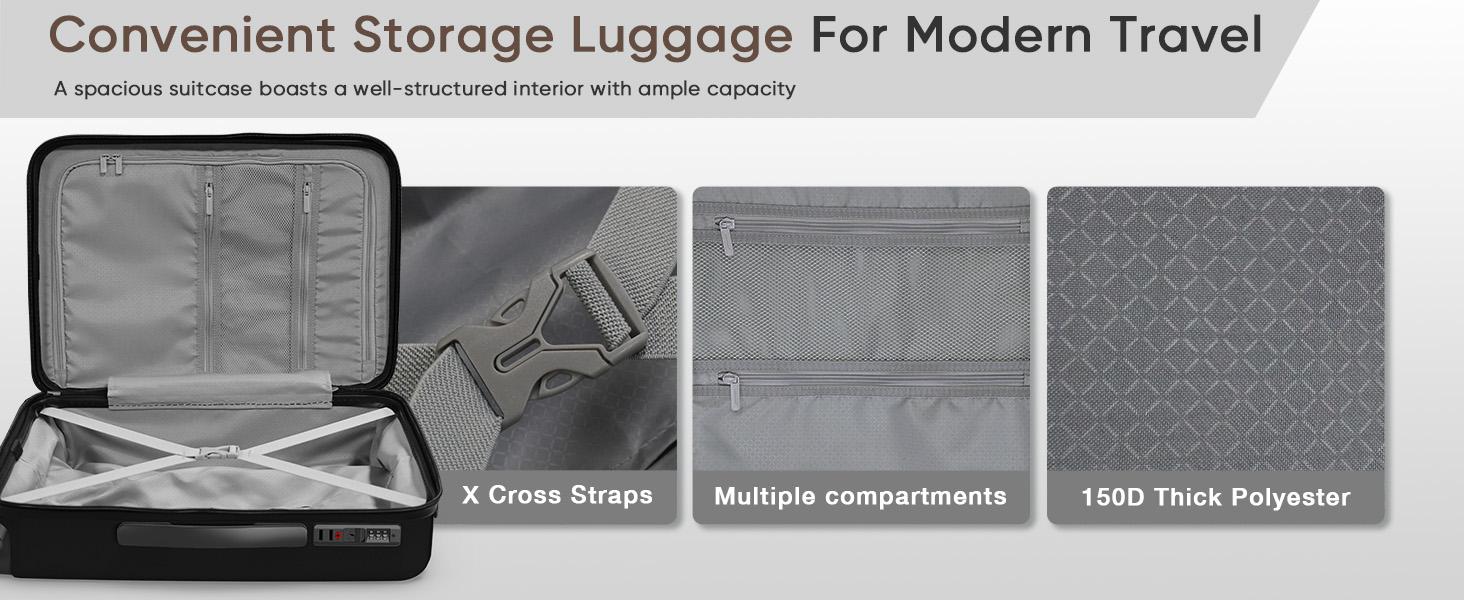 SHOWKOO Luggage Sets 3-Piece Full PC Ultra Tough Hardside Carry On Expandable Suitcases Sets with TSA Lock Double Spinner Wheels (20in/24in/28in) Black Gift for Travel,School,Business