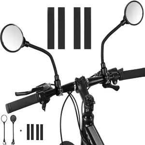 1 pair of circular bicycle/motorcycle rearview mirrors, and the handlebar of the rotatable rearview mirror is equipped with an acrylic mirror, which is suitable for bicycles/mountain bikes/motorcycles.