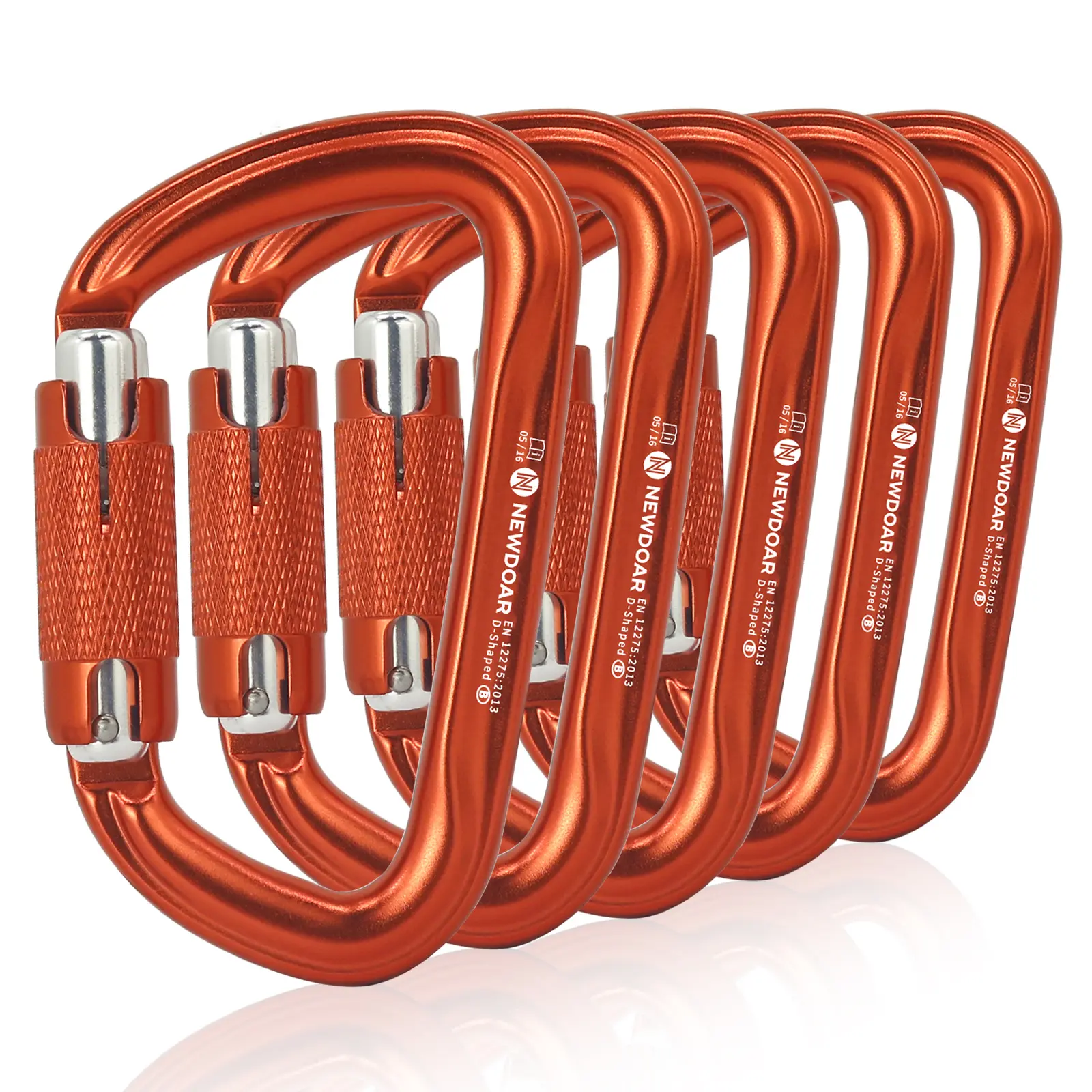 NEWDOAR 28KN Auto-Locking D-Shaped Carabiner - 1 Pc, 2 oz, UIAA & CE Certified 7075 Aviation Aluminum Safety Clip for Rappelling, Camping, Swings, Ideal Father's Day Gift
