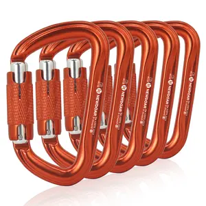 NEWDOAR 28KN Auto-Locking Carabiner UIAA & CE Certified D-Shaped 7075 Aviation Aluminum for Rappelling Mountaineering Rescue Heavy Duty Safety Clip with Auto-Lock Gate Fathersdaygift