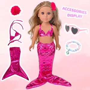 DEARBEI Fashion 10 Sets 18 inch Doll Clothes and Accessories Play Set Include Mermaid Shinning Dress Outfits Bikini Hat Handbag No Doll Quality Crafted