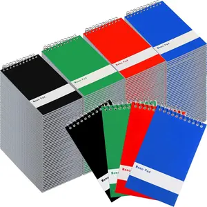 148 Pads Spiral Memo Bulk 3'' x 5'' Top Bound Memo Book 60 Sheets Small Mini Notebooks Lined Wire Bound Pocket Steno Book for Home, Office, School (Black,Green,Dark Blue,Red)