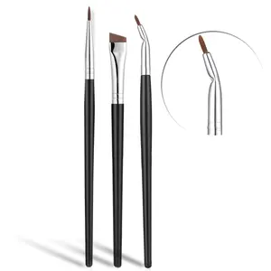 Eyeliner Brushes Set,JASSINS Fine Angled Eyeliner Brushes,Precision Gel Eye Liner Ultra Fine Bent Makeup Brush For Newbies and salon（3PCS）