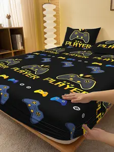 1pc Bed Sheet, Bedding, Fitted Sheet, Mattress Cover, Skin-Friendly Soft And Comfortable Mattress Protector, Valentine Day Gift Fitted Sheet, Cartoon Love Geometric Flat Sheet, Heart Cute Heart Pattern Bedding Set, Home Decor, Fitted Bottom Sheet For Twin
