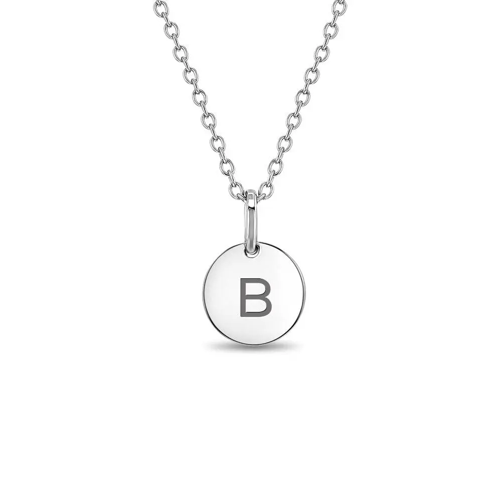 Small Monogram Circle Toddler/Kids/Girls Necklace - Sterling Silver Small Monogram Circle Toddler/Kids/Girls Necklace - Sterling Silver