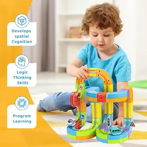 Magic Electromagnetic Rail Car Toy Set, DIY Transformable Track Racer, New Magnetic Levitation Mini Train with a Techy Feel, STEM Sensory Educational Toy, Intelligent Birthday Gift and Holiday Surprise for Kids Boys and Girls