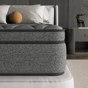 12-14 Inch Cooling Gel Memory Foam Mattress with Ergonomic Spinal Alignment Support Medium Firmness Hypoallergenic Feature Motion Isolation and Breathable Polyester Cover