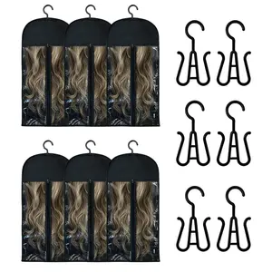Specialized hairpiece storage hanging bag set – 23.6 × 11.8 inches. Multiple hairpiece organizing and storage bags, Hangable, Storage Organizer