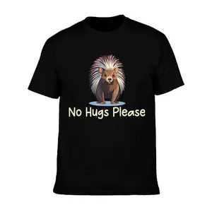 "No Hugs Please" Porcupine T-Shirt, Introvert Cute Pet Tee