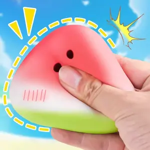 Cute Slow Rebound Wet Soft Stress Relief Toy, High Aesthetic Venting Toy, Perfect for Stall Wholesale, Ice Skin Watermelon Squeeze Fun