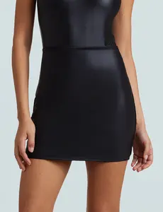 Matte Metallic Micro-Mini Skirt