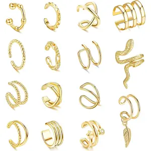 YADOCA Women's Adjustable Non-Piercing Ear Cuffs Earrings Clip On Cartilage Helix Wrap Ear Jewelry Set