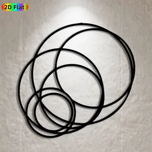 1pc Interlocking Circles Metal Wall Art, Abstract Interlocking Circles Statue Mural, Ideal Gift for New Year, Christmas, Abstract Decor Enthusiasts, Powder-Coated Metal Wall Decor  Perfect for Living Room Wall & Garden Fence, Modern Home Decor Accent