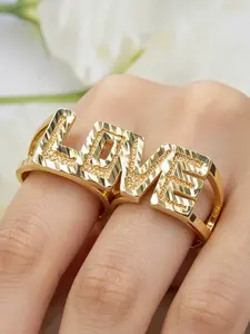 Fashionable Geometric Love Letter Ring, Unisex Couple Jewelry, Elegant Daily Wear, Perfect Gift for Valentine's Day, Party, Christmas